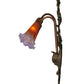 Meyda Lighting Pond Lily 11" 2-Light Mahogany Bronze Wall Sconce With Amber & Violet Shade Glass