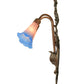 Meyda Lighting Pond Lily 11" 2-Light Mahogany Bronze Wall Sconce With Indigo Blue & Pink Shade Glass