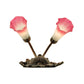 Meyda Lighting Pond Lily 11" 2-Light Mahogany Bronze Wall Sconce With Pink & White Shade Glass
