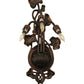 Meyda Lighting Pond Lily 11" 3-Light Mahogany Bronze Wall Sconce With Amber & Green Shade Glass