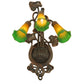 Meyda Lighting Pond Lily 11" 3-Light Mahogany Bronze Wall Sconce With Amber & Green Shade Glass