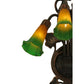 Meyda Lighting Pond Lily 11" 3-Light Mahogany Bronze Wall Sconce With Amber & Green Shade Glass