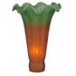 Meyda Lighting Pond Lily 11" 3-Light Mahogany Bronze Wall Sconce With Amber & Green Shade Glass