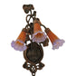 Meyda Lighting Pond Lily 11" 3-Light Mahogany Bronze Wall Sconce With Amber & Purple Shade Glass