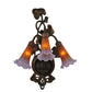 Meyda Lighting Pond Lily 11" 3-Light Mahogany Bronze Wall Sconce With Amber & Purple Shade Glass