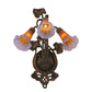 Meyda Lighting Pond Lily 11" 3-Light Mahogany Bronze Wall Sconce With Amber & Purple Shade Glass