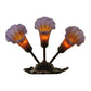 Meyda Lighting Pond Lily 11" 3-Light Mahogany Bronze Wall Sconce With Amber & Purple Shade Glass