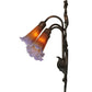 Meyda Lighting Pond Lily 11" 3-Light Mahogany Bronze Wall Sconce With Amber & Purple Shade Glass