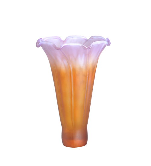 Meyda Lighting Pond Lily 11" 3-Light Mahogany Bronze Wall Sconce With Amber & Purple Shade Glass