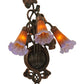 Meyda Lighting Pond Lily 11" 3-Light Mahogany Bronze Wall Sconce With Amber & Purple Shade Glass
