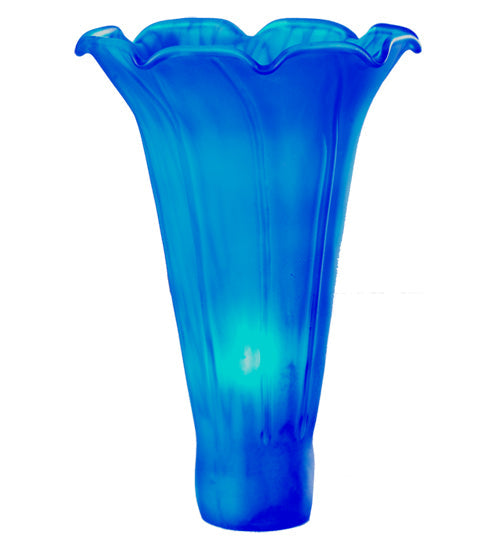 Meyda Lighting Pond Lily 11" 3-Light Mahogany Bronze Wall Sconce With Blue Shade Glass
