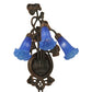 Meyda Lighting Pond Lily 11" 3-Light Mahogany Bronze Wall Sconce With Blue Shade Glass