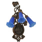 Meyda Lighting Pond Lily 11" 3-Light Mahogany Bronze Wall Sconce With Blue Shade Glass