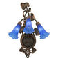 Meyda Lighting Pond Lily 11" 3-Light Mahogany Bronze Wall Sconce With Blue Shade Glass