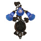 Meyda Lighting Pond Lily 11" 3-Light Mahogany Bronze Wall Sconce With Blue Shade Glass