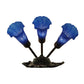 Meyda Lighting Pond Lily 11" 3-Light Mahogany Bronze Wall Sconce With Blue Shade Glass