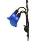 Meyda Lighting Pond Lily 11" 3-Light Mahogany Bronze Wall Sconce With Blue Shade Glass