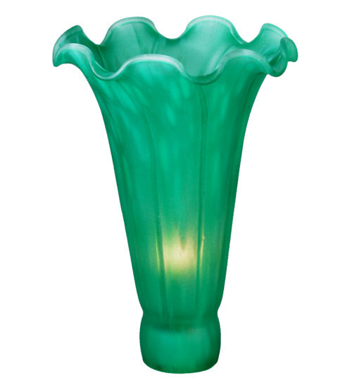 Meyda Lighting Pond Lily 11" 3-Light Mahogany Bronze Wall Sconce With Green Shade Glass