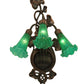 Meyda Lighting Pond Lily 11" 3-Light Mahogany Bronze Wall Sconce With Green Shade Glass