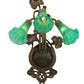 Meyda Lighting Pond Lily 11" 3-Light Mahogany Bronze Wall Sconce With Green Shade Glass