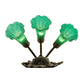 Meyda Lighting Pond Lily 11" 3-Light Mahogany Bronze Wall Sconce With Green Shade Glass