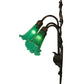 Meyda Lighting Pond Lily 11" 3-Light Mahogany Bronze Wall Sconce With Green Shade Glass