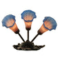Meyda Lighting Pond Lily 11" 3-Light Mahogany Bronze Wall Sconce With Pink & Blue Shade Glass