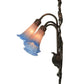 Meyda Lighting Pond Lily 11" 3-Light Mahogany Bronze Wall Sconce With Pink & Blue Shade Glass