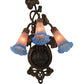 Meyda Lighting Pond Lily 11" 3-Light Mahogany Bronze Wall Sconce With Pink & Blue Shade Glass