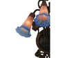 Meyda Lighting Pond Lily 11" 3-Light Mahogany Bronze Wall Sconce With Pink & Blue Shade Glass