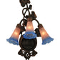 Meyda Lighting Pond Lily 11" 3-Light Mahogany Bronze Wall Sconce With Pink & Blue Shade Glass