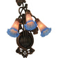 Meyda Lighting Pond Lily 11" 3-Light Mahogany Bronze Wall Sconce With Pink & Blue Shade Glass