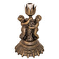 Meyda Lighting Pond Lily 13" Antique Brass Accent Table Lamp With Amber & Green Shade Glass