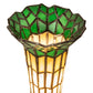 Meyda Lighting Pond Lily 13" Antique Brass Accent Table Lamp With Amber & Green Shade Glass