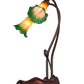 Meyda Lighting Pond Lily 16" 2-Light Mahogany Bronze Accent Table Lamp With Amber and Green Shade Glass