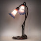 Meyda Lighting Pond Lily 16" 2-Light Mahogany Bronze Accent Table Lamp With Pink and Blue Shade Glass