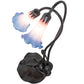 Meyda Lighting Pond Lily 16" 2-Light Mahogany Bronze Accent Table Lamp With Pink and Blue Shade Glass