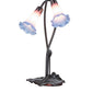 Meyda Lighting Pond Lily 16" 2-Light Mahogany Bronze Accent Table Lamp With Pink and Blue Shade Glass
