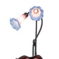 Meyda Lighting Pond Lily 16" 2-Light Mahogany Bronze Accent Table Lamp With Pink and Blue Shade Glass