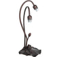Meyda Lighting Pond Lily 16" 2-Light Mahogany Bronze Accent Table Lamp With Pink and Blue Shade Glass