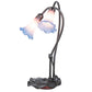 Meyda Lighting Pond Lily 16" 2-Light Mahogany Bronze Accent Table Lamp With Pink and Blue Shade Glass