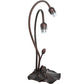 Meyda Lighting Pond Lily 16" 2-Light Mahogany Bronze Accent Table Lamp With White Shade Glass