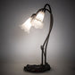 Meyda Lighting Pond Lily 16" 2-Light Mahogany Bronze Accent Table Lamp With White Shade Glass