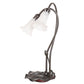 Meyda Lighting Pond Lily 16" 2-Light Mahogany Bronze Accent Table Lamp With White Shade Glass