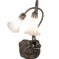 Meyda Lighting Pond Lily 16" 2-Light Mahogany Bronze Accent Table Lamp With White Shade Glass