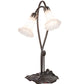 Meyda Lighting Pond Lily 16" 2-Light Mahogany Bronze Accent Table Lamp With White Shade Glass