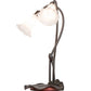 Meyda Lighting Pond Lily 16" 2-Light Mahogany Bronze Accent Table Lamp With White Shade Glass