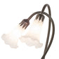 Meyda Lighting Pond Lily 16" 2-Light Mahogany Bronze Accent Table Lamp With White Shade Glass