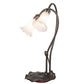 Meyda Lighting Pond Lily 16" 2-Light Mahogany Bronze Accent Table Lamp With White Shade Glass