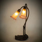 Meyda Lighting Pond Lily 16" 2-Light Mahogany Bronze Table Lamp With Amber and Purple Shade Glass